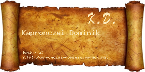 Kapronczai Dominik névjegykártya